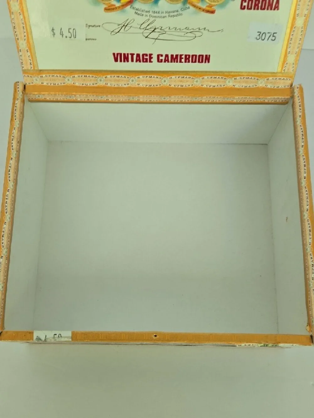 Vintage H. Upmann Vintage Cameroon Empty Cigar Craft Box